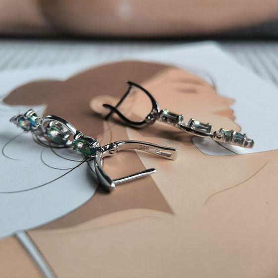 Срібні сережки з містик топазом 2.11ct