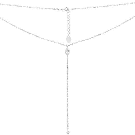 Silver necklace with phianites