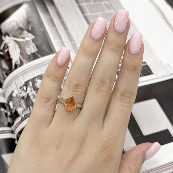 Silver ring with gold quartz 1.787ct