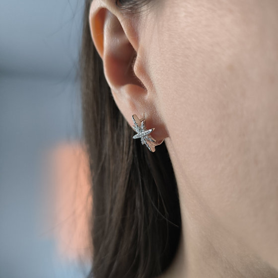 Silver earrings with cubic zirconia
