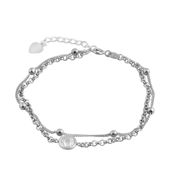 Silver bracelet with phianites