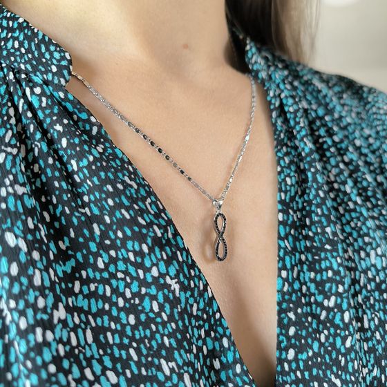 Срібна підвіска з фіанітами