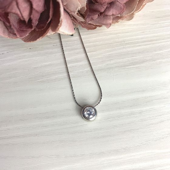 Срібна підвіска з фіанітами