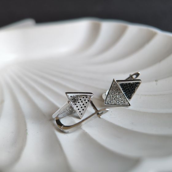 Silver Earrings with Fianites