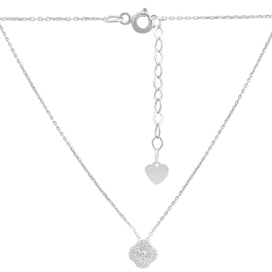 Silver necklace with phianites