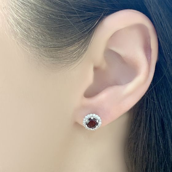 Срібні сережки з гранатом 1,646 карата