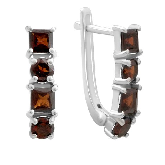 Срібні сережки з гранатом 2,863 карата