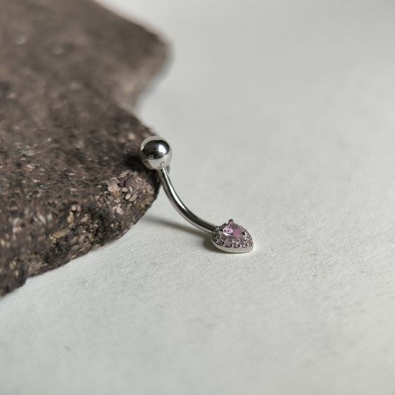 Серебряный пирсинг с фианитами