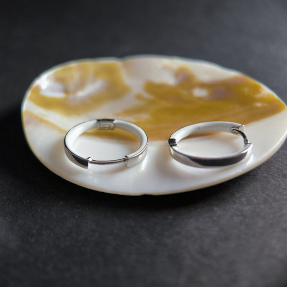 Silver earrings with enamel