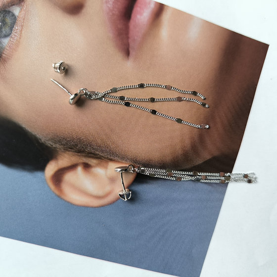 Silver earrings without stones