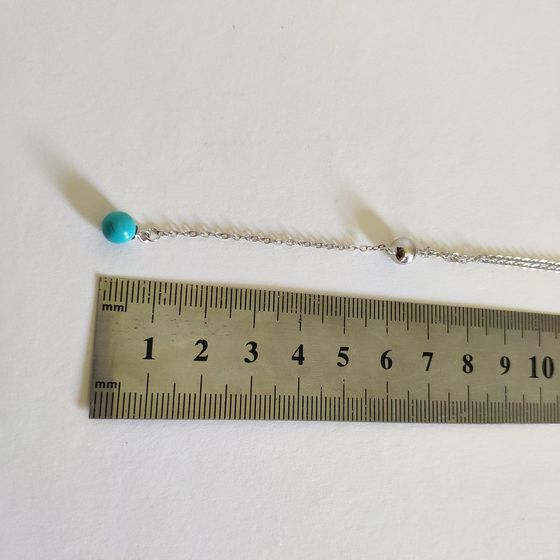 Silver necklace with turquoise