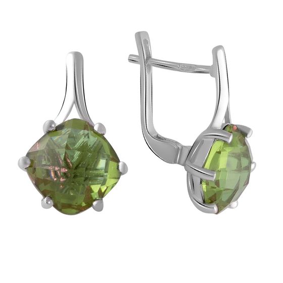 Серебряные серьги с султанитом 8.317ct