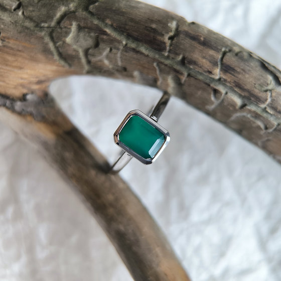 Серебряное кольцо с агатом 1.433ct