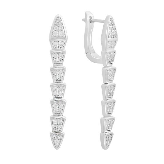 Срібні сережки з фіанітами