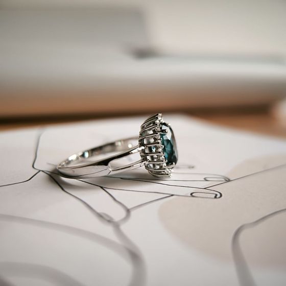 Серебряное кольцо с топазом Лондон Блю
