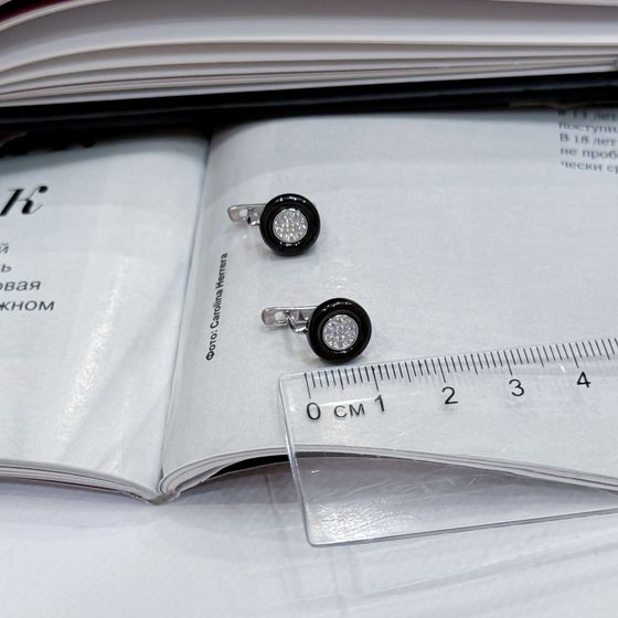 Silver earrings with ceramics