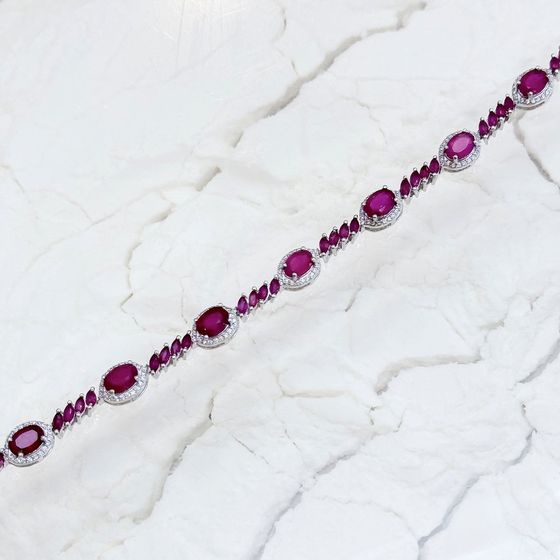 Срібний браслет з рубіном 12.29ct