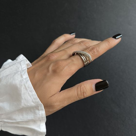 Silver Ring with Fianites