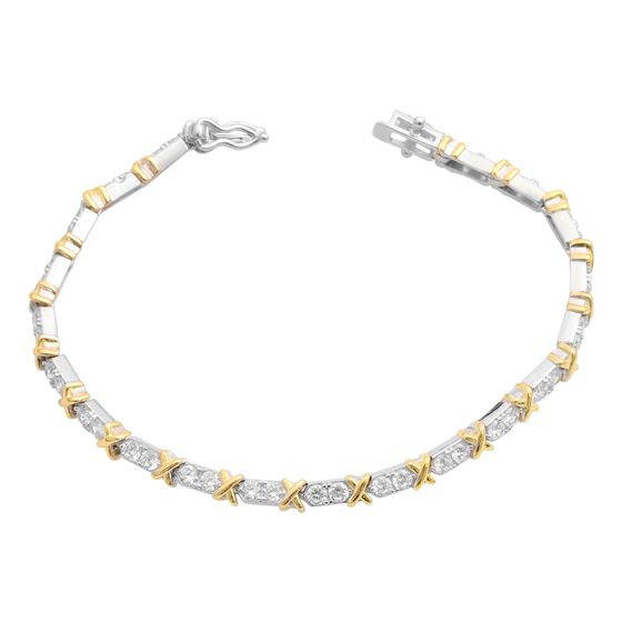 Серебряный браслет с фианитами