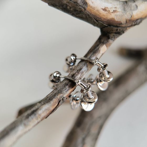 Silver earrings without stones