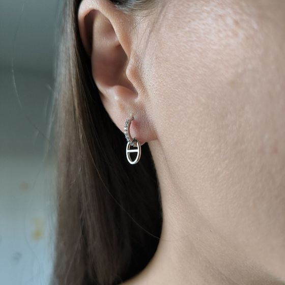 Срібні сережки з фіанітами