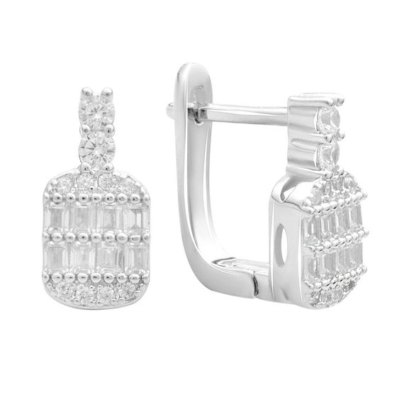 Срібні сережки з фіанітами