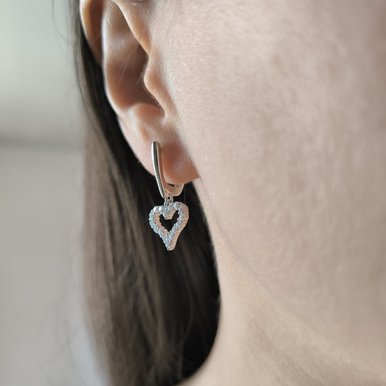 Silver earrings with cubic zirconia