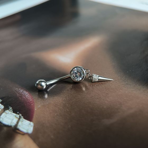 Серебряный пирсинг с фианитами