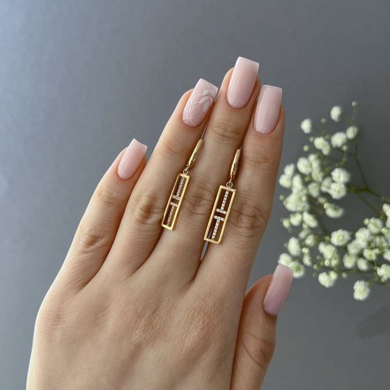 Gold earrings with cubic zirconia