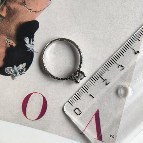 Silver ring with cubic zirconia
