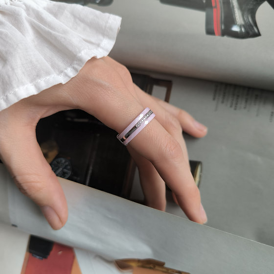 Silver ring with ceramics