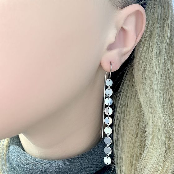 Silver earrings without stones