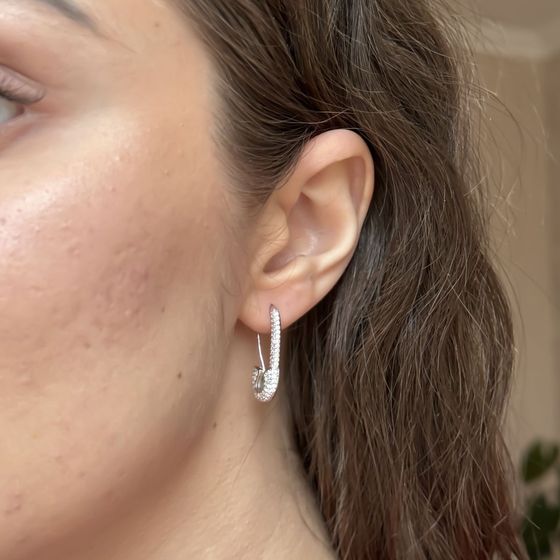 Silver Earrings with Fianites