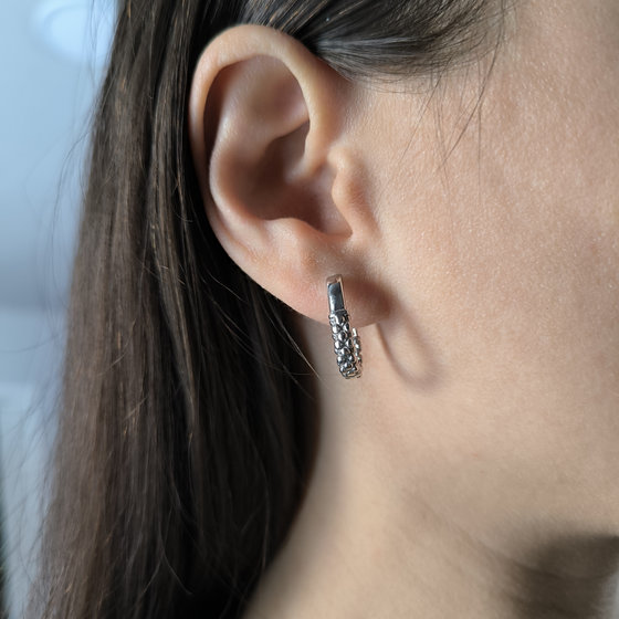Silver earrings without stones
