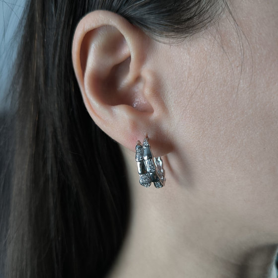 Silver earrings with cubic zirconia