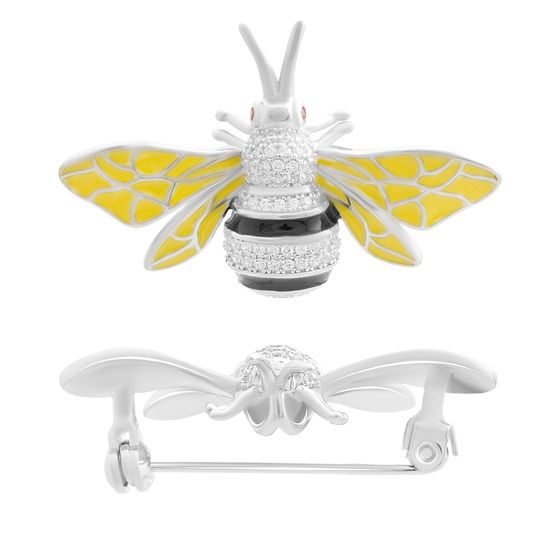 Silver brooch with yemallu, phianites