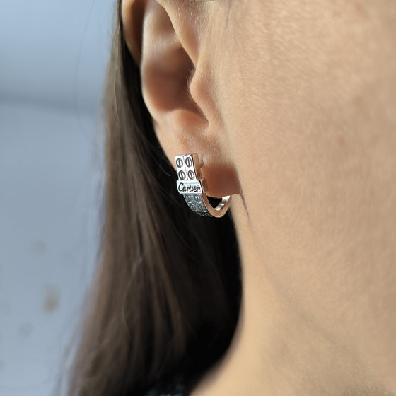 Silver earrings without stones