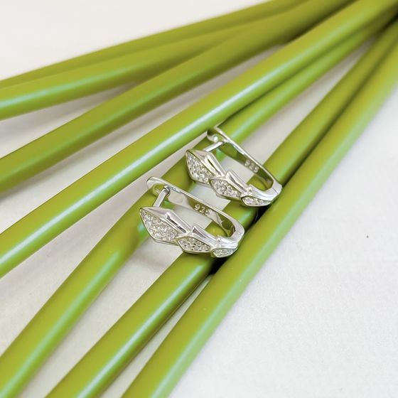 Срібні сережки з фіанітами