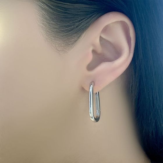 Silver earrings without stones