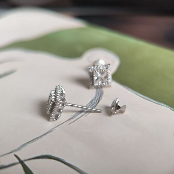 Срібні сережки з фіанітами