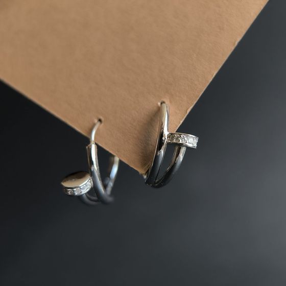 Silver Earrings with Fianites