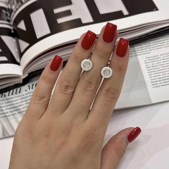 Silver earrings with ceramics