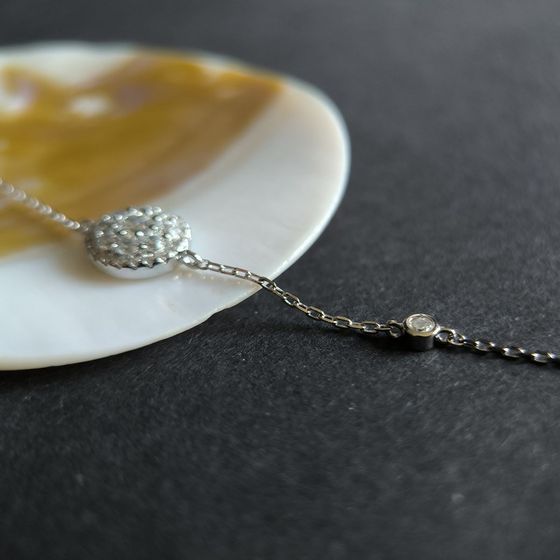 Silver bracelet with phianites