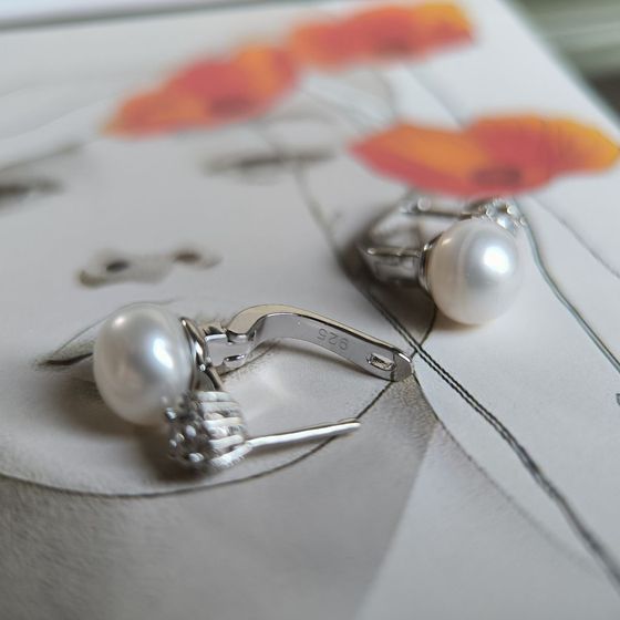 Серебряные серьги с жемчугом
