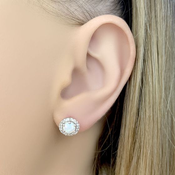 Срібні сережки з опалом