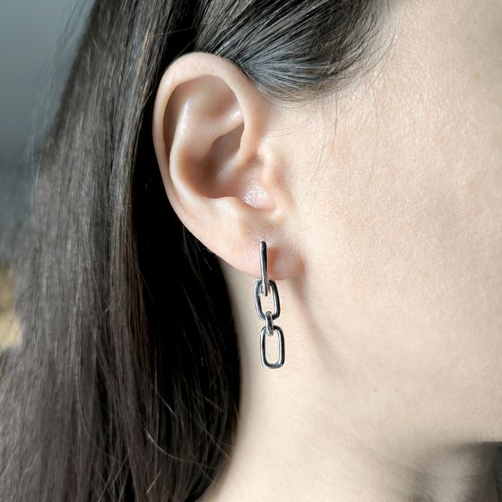 Silver earrings without stones