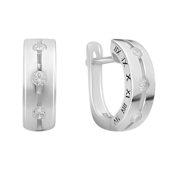 Срібні сережки з фіанітами