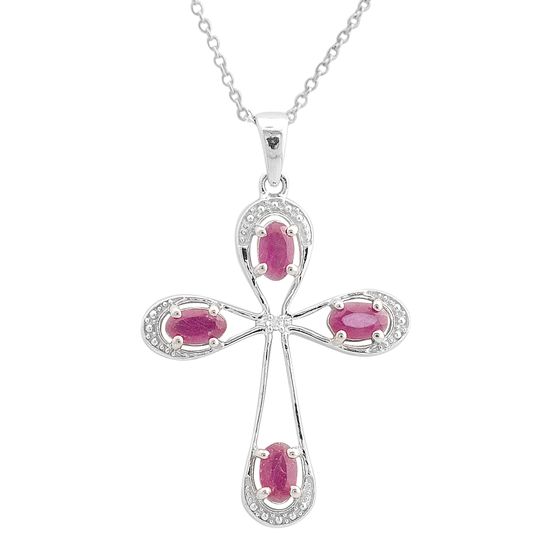 Срібне кольє з рубіном 1.329ct