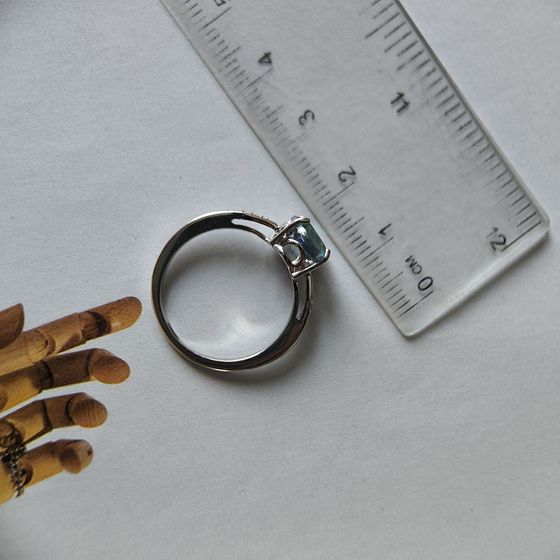 Silver ring with mystic topaz