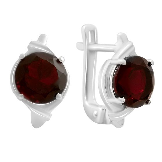 Срібні сережки з гранатом nano 3.425ct